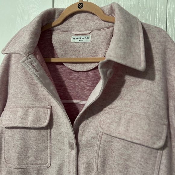 Pink Melange Shacket - Picture 3 of 3